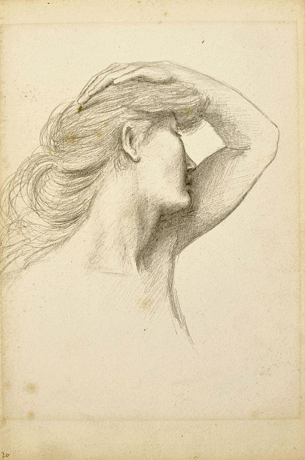 Study for Luna Drawing by Evelyn De Morgan