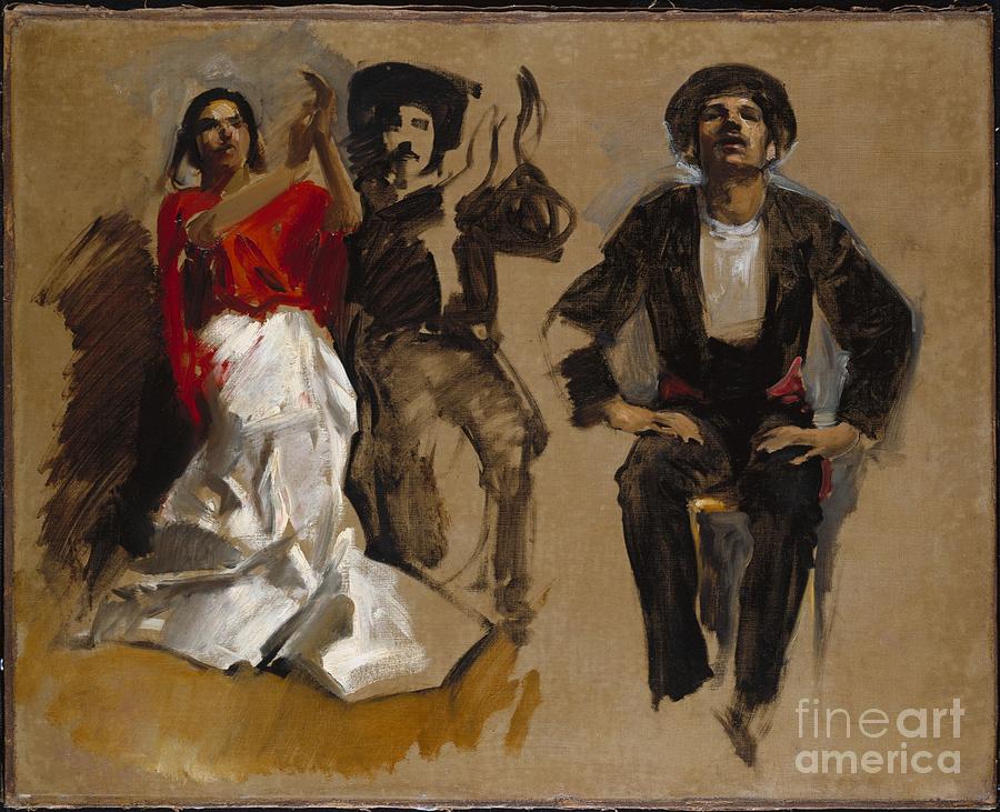 Study for Seated Figures for El Jaleo Painting by MotionAge Designs