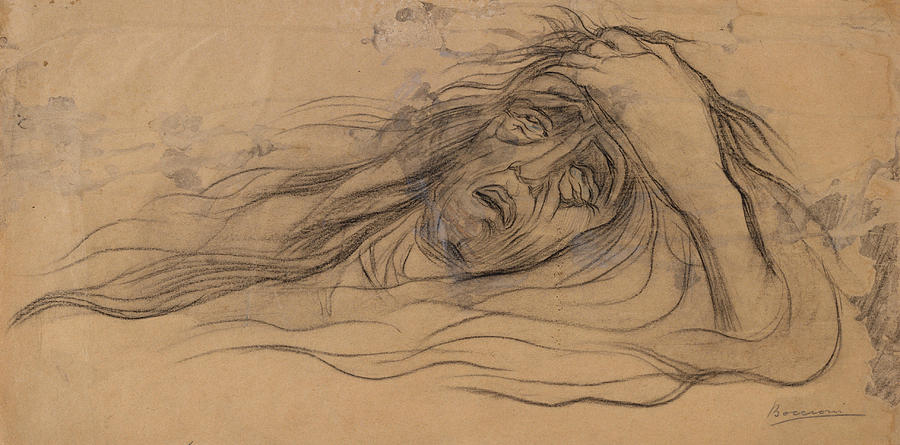 Study for The Dream - Paolo and Francesca Drawing by Umberto Boccioni