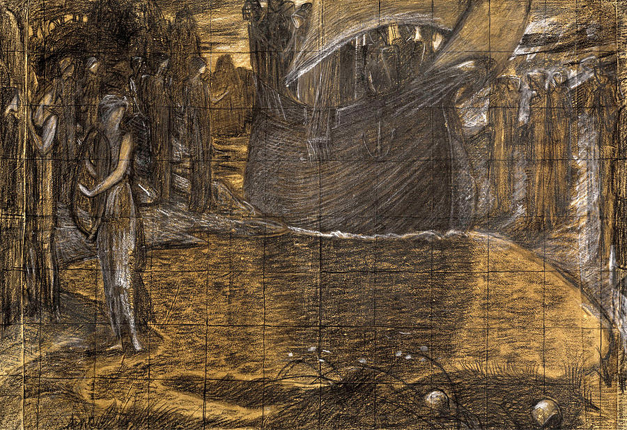 Study for the sirens Drawing by Edward Coley Burne-Jones