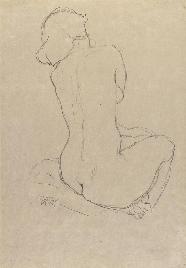 Study for the Virgin Drawing by Gustav Klimt