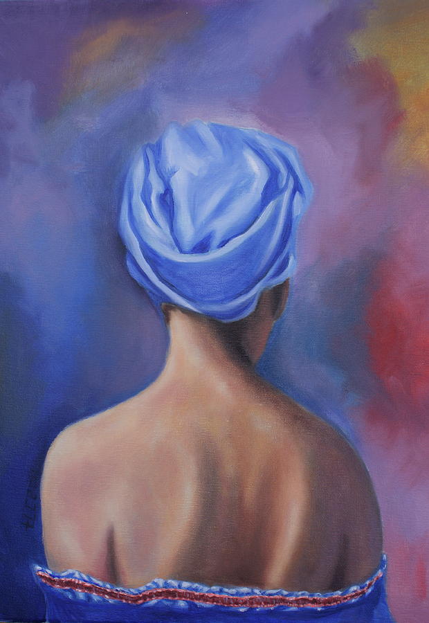 Study in Blue Painting by Theresa Cangelosi