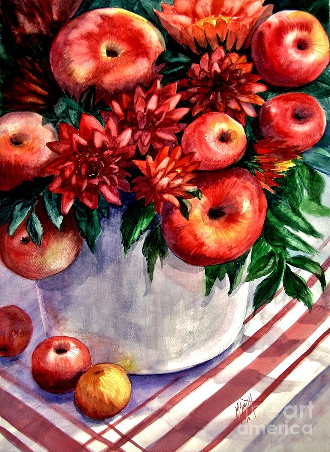 Apple Painting - Study In Red by Marilyn Smith