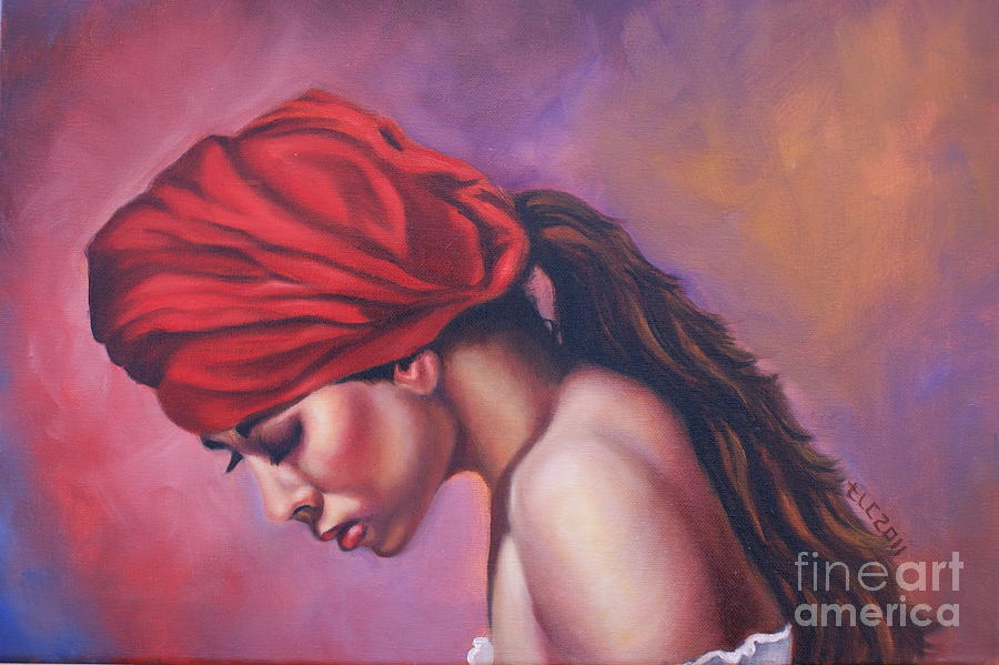 Study in Red Painting by Theresa Cangelosi