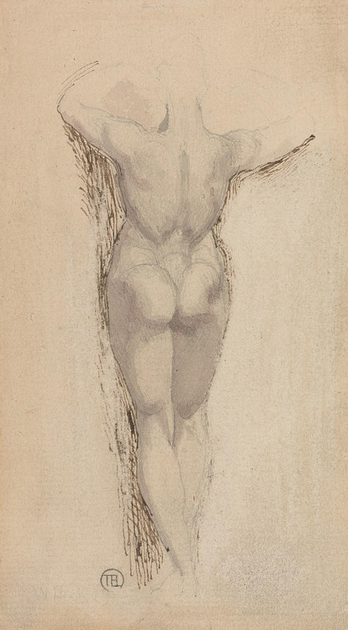Study of a Back of a Female Nude Standing Drawing by Henry Fuseli
