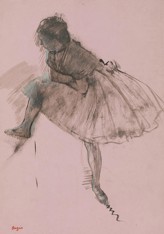 Edgar Degas Drawing - Study of a Ballet Dancer by Edgar Degas