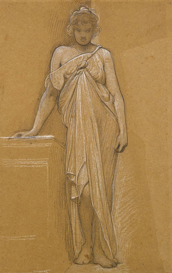 Study of a Classical Maiden Drawing by William Blake Richmond