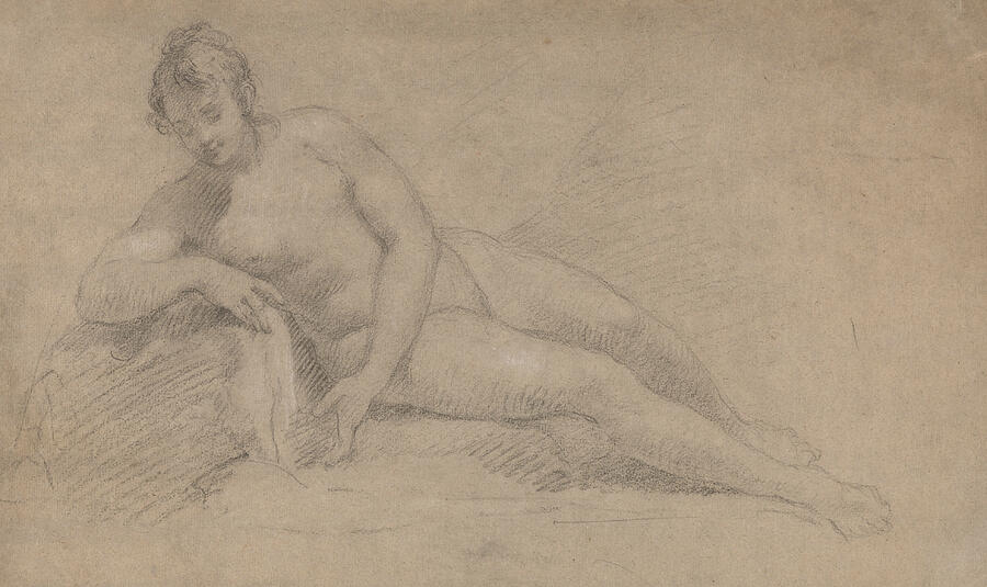 Study of a Female Nude, by 1764 Drawing by William Hogarth