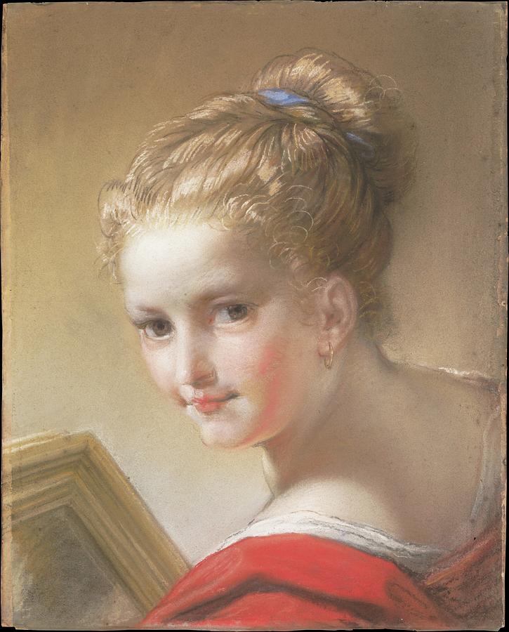 Study of a Girl in Red Painting by Benedetto Luti