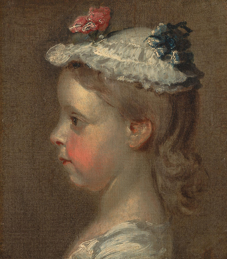 Study of a Girls Head Painting by William Hogarth