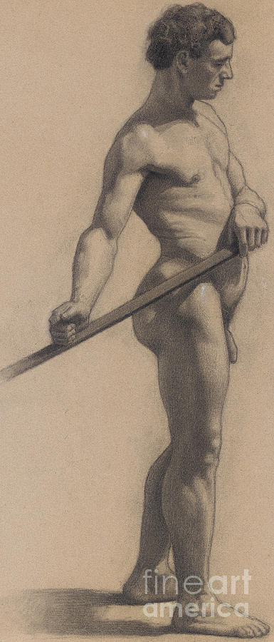 Study of a Male Figure, 1875 Drawing by Theodore Robinson