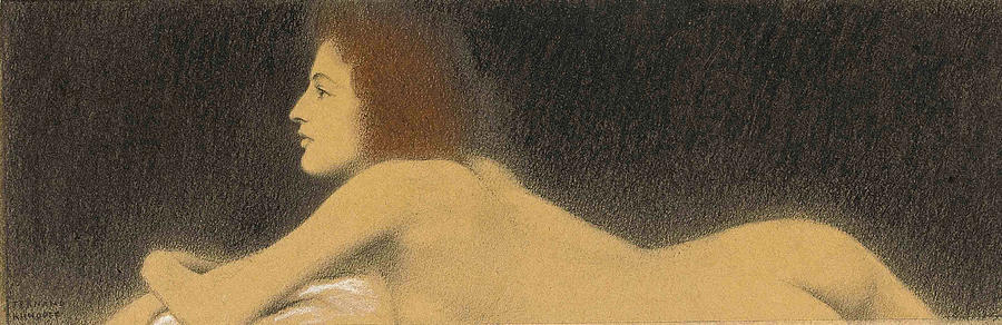 Study of a nude Drawing by Fernand Khnopff