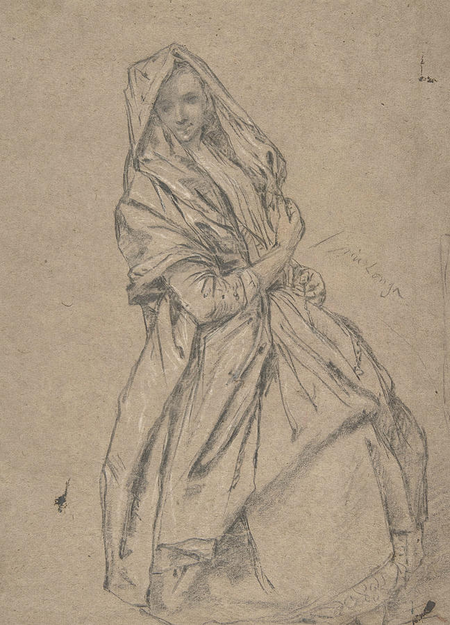 Study of a Seated Woman Drawing by Pietro Longhi