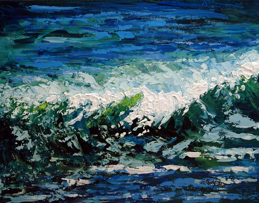 Acrylic Painting - Study of a Wave by Suzanne McKee