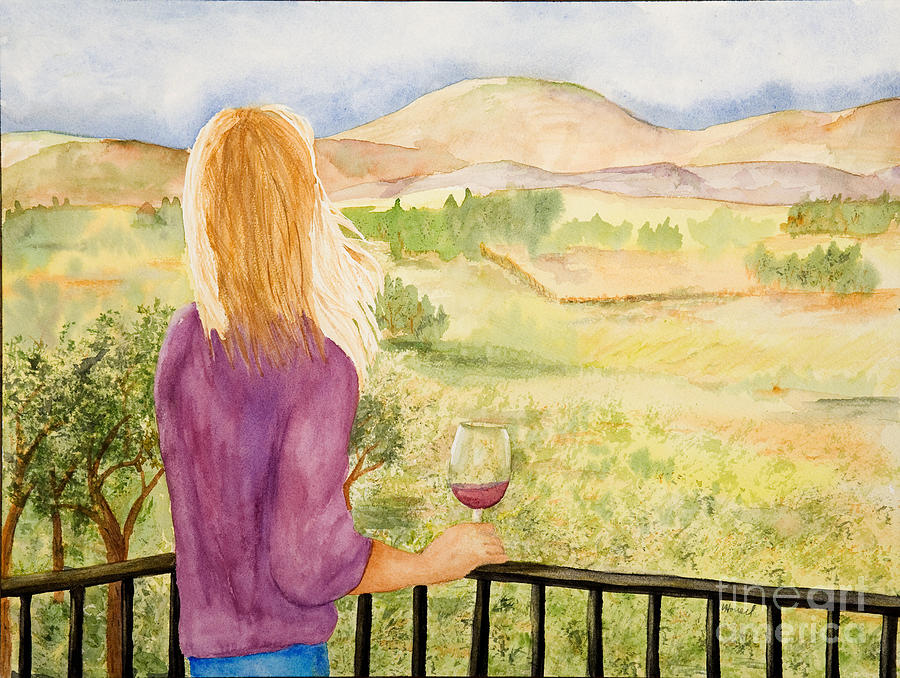 Study of a wine ad Painting by Vicki  Housel