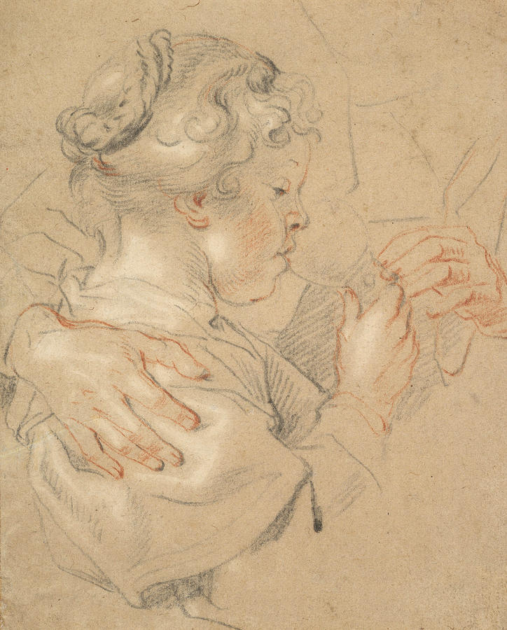 Study of a Young Girl Drinking from a Glass Drawing by Jacob Jordaens