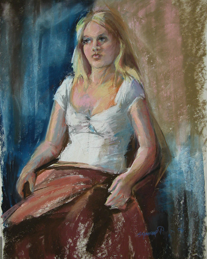 Study of a young girl Painting by Synnove Pettersen