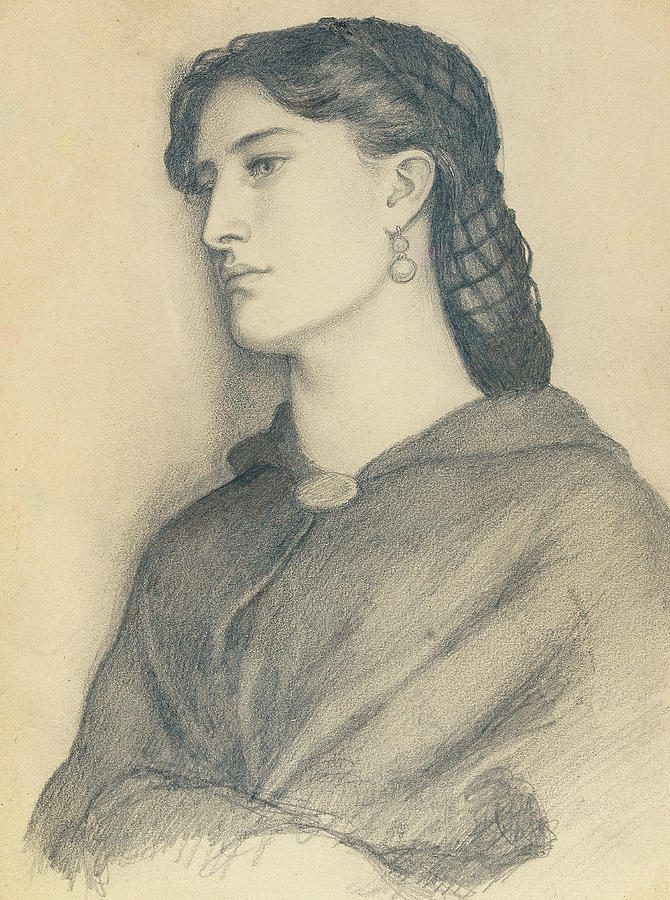 Study of Aggie Drawing by Dante Gabriel Charles Rossetti Fine