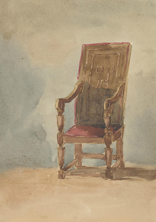 Study of an Antique Armchair Drawing by David Cox