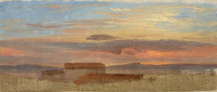Study of Clouds. Evening Painting by Friedrich Loos