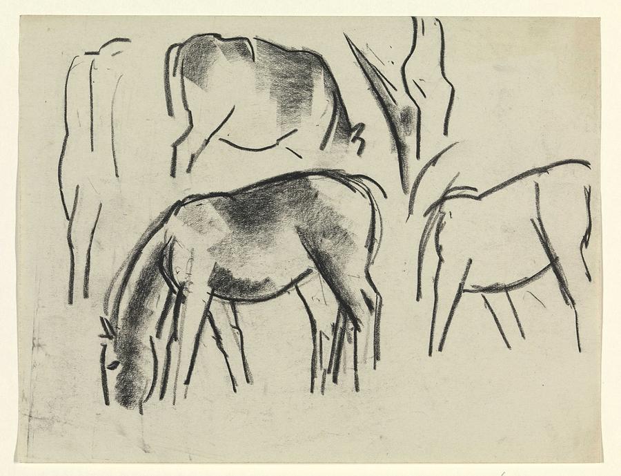 Study Of Cows And Horses, Leo Gestel, 1891 - 1941 Painting
