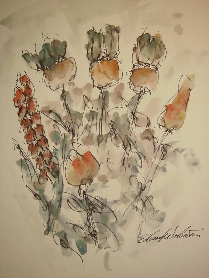 Floral Painting - Study Of Flowers V by Edward Wolverton Floral Painting - Study Of Flowers V by Edward Wolverton