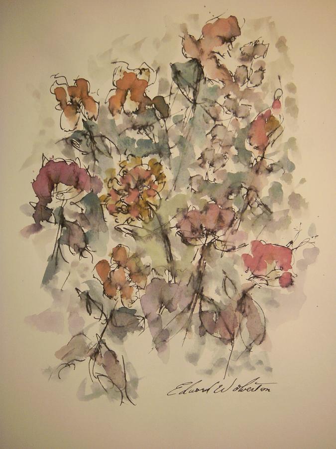 Study Of Flowers W Painting by Edward Wolverton