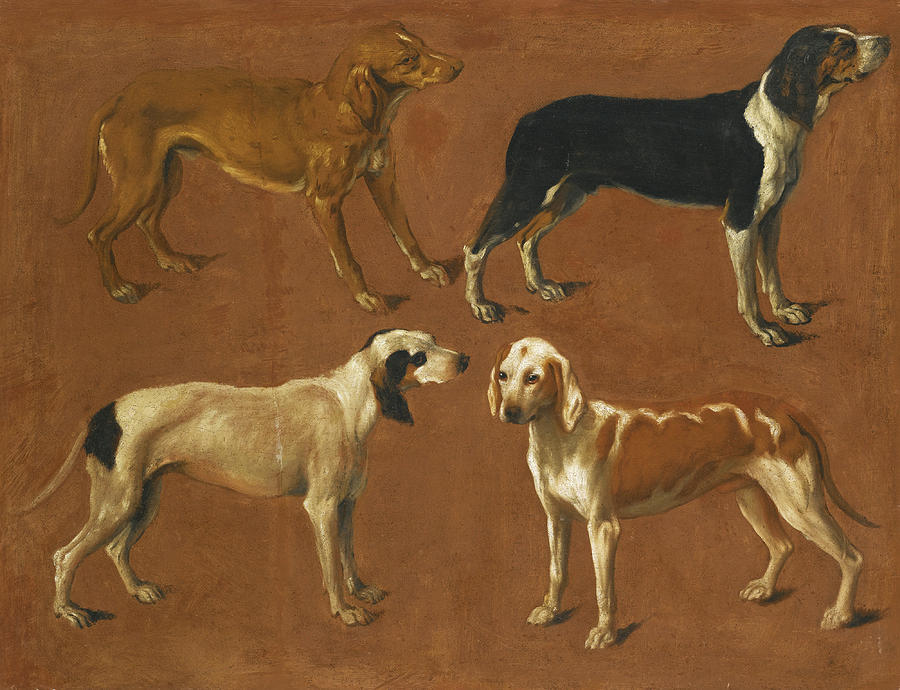Study of four Pointers Painting by Jacques-Laurent Agasse