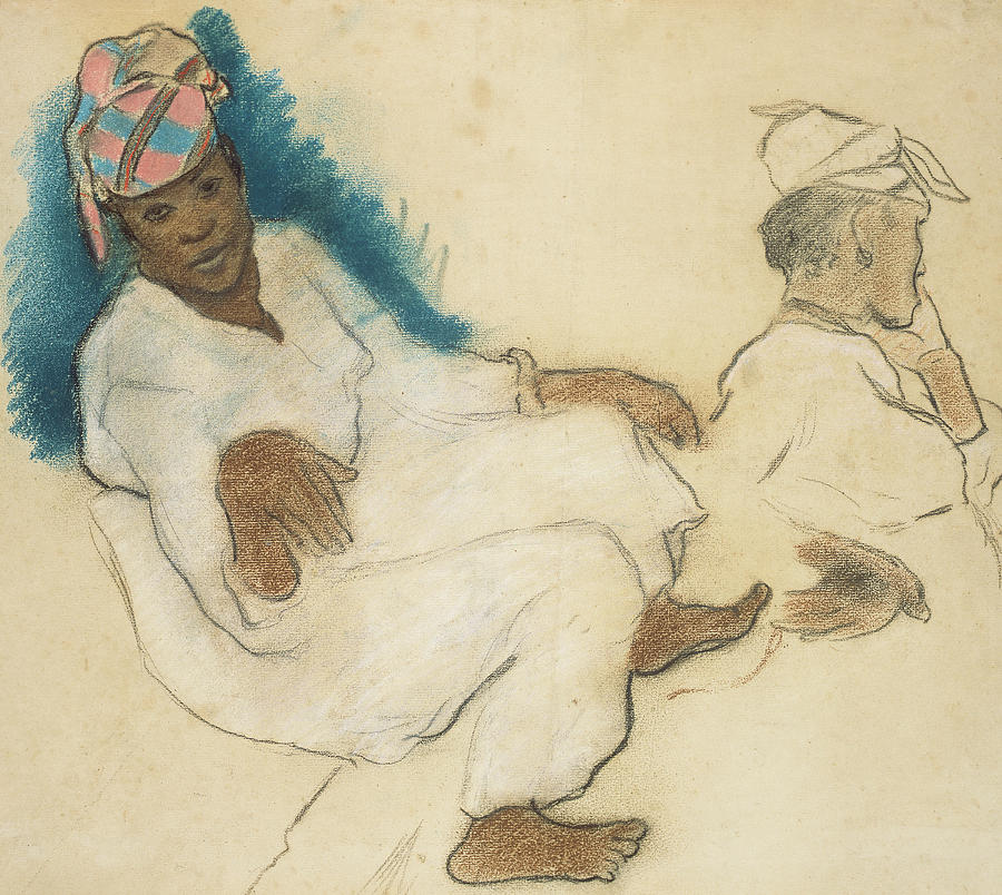 Study of Martinique women Drawing by Paul Gauguin