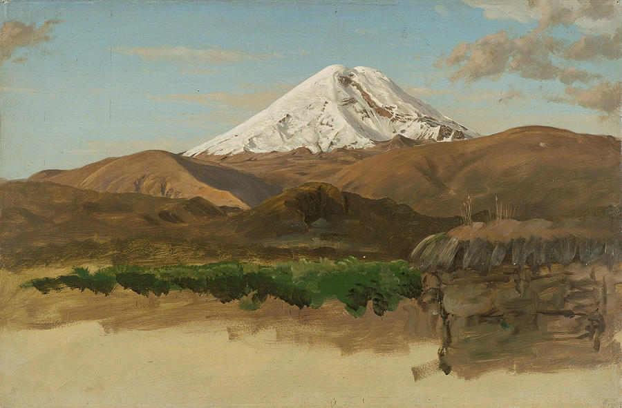 Frederic Edwin Church Painting - Study of Mount Chimborazo Ecuador by Frederic Edwin Church