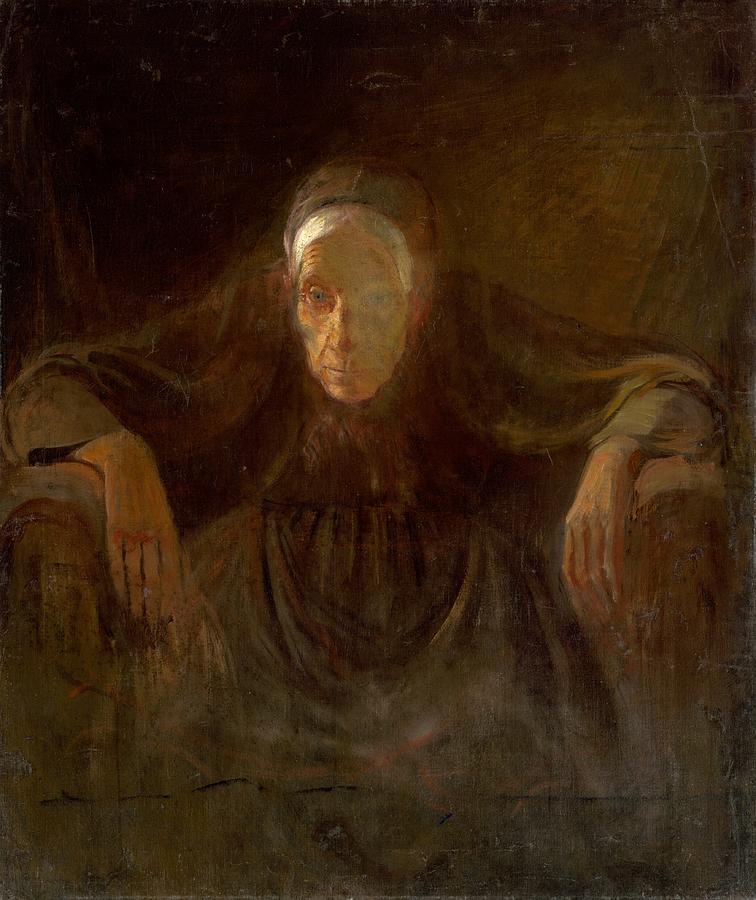 Study of old woman, Laszlo Mednyanszky, 1881 Painting by Vincent Monozlay