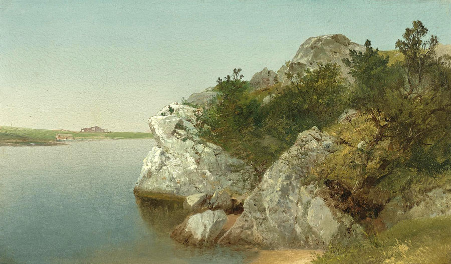 John Frederick Kensett Painting - Study of Rocks. Newport by John Frederick Kensett