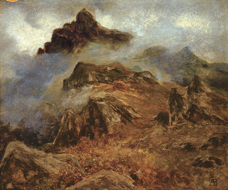 Study of Rocky Mountains Painting by Albert Bierstadt