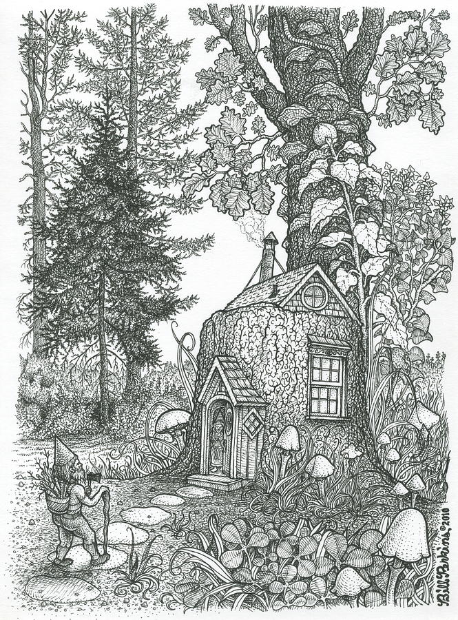 Stumptown Lodgings Drawing by Bill Perkins