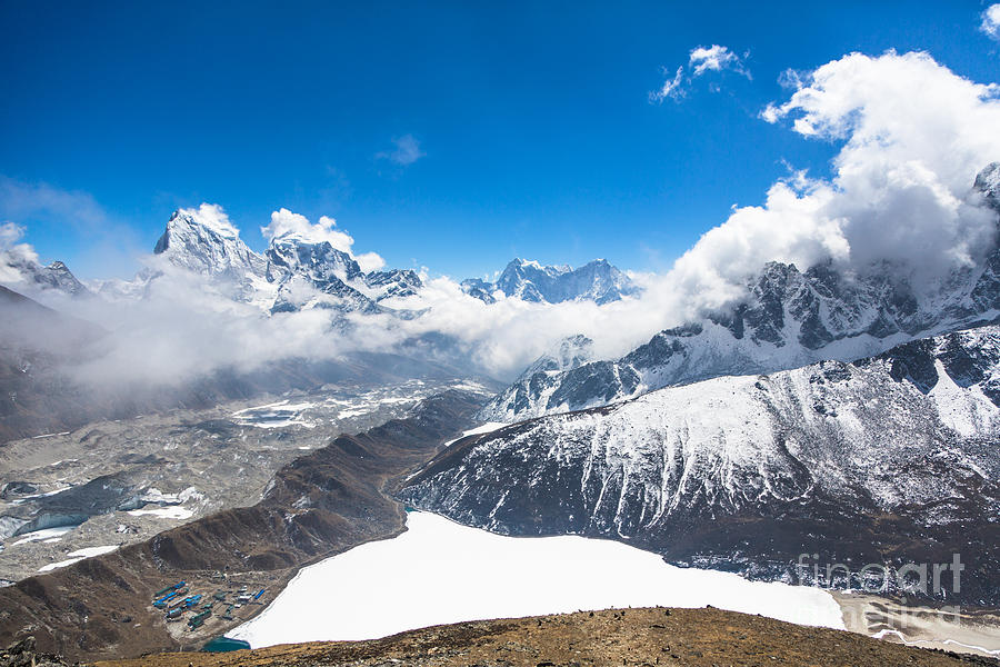 Stunning panorama over Gokyo in Nepal Photograph by Didier Marti