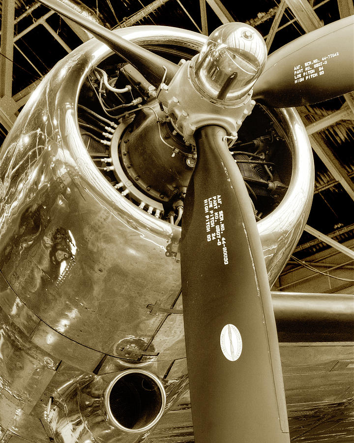 Stunning Propeller in Sepia Photograph by Dennis Dame