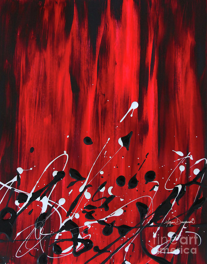 Stunning Red Abstract Original Painting by Megan Duncanson MADART Painting by Megan Aroon