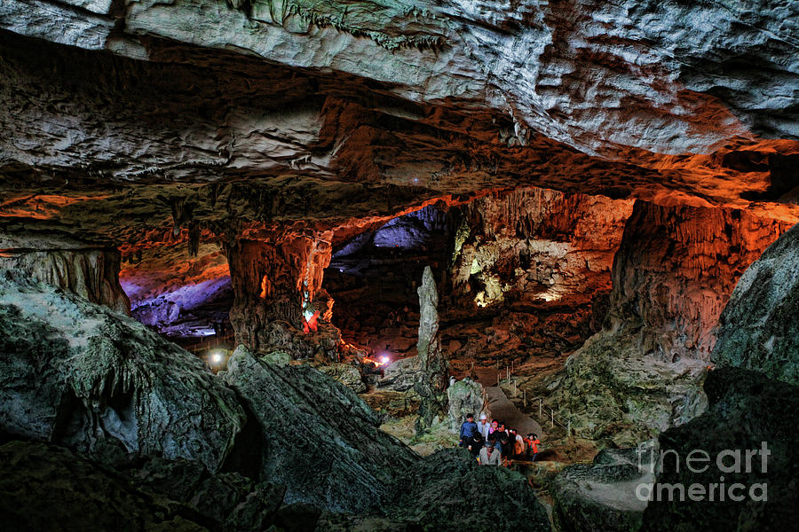 Halong Bay Photograph - Stunning Slot Cave Vietnam  by Chuck Kuhn