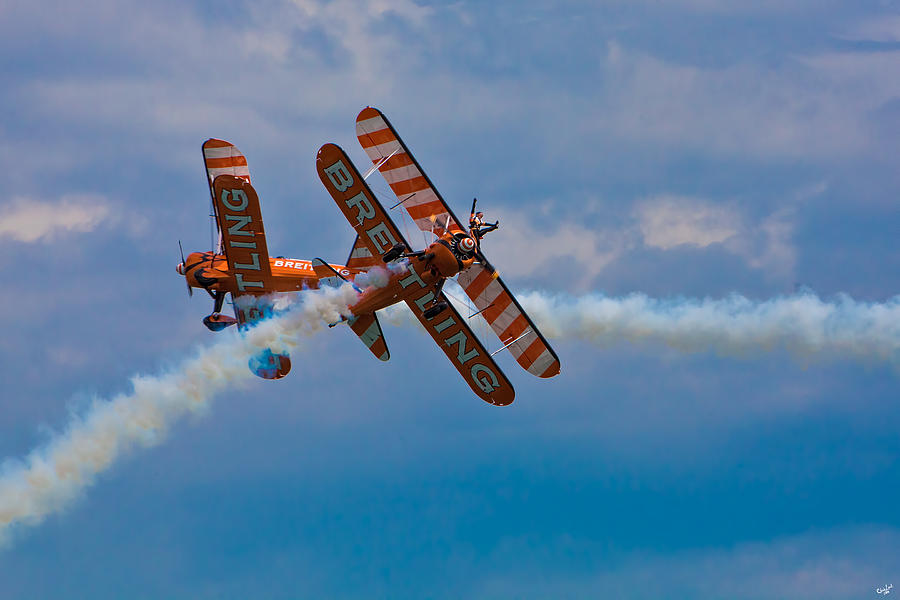 Biplane Photograph - Stunt Biplanes with Wingwalkers by Chris Lord