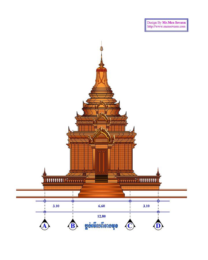 Stupa Plan Digital Art by Sovann Men
