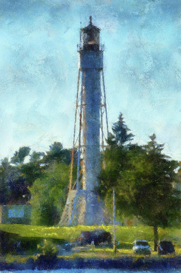 Sturgeon Bay Canal Light Tower Wisconsin Vertical PA 01 Photograph by Thomas Woolworth