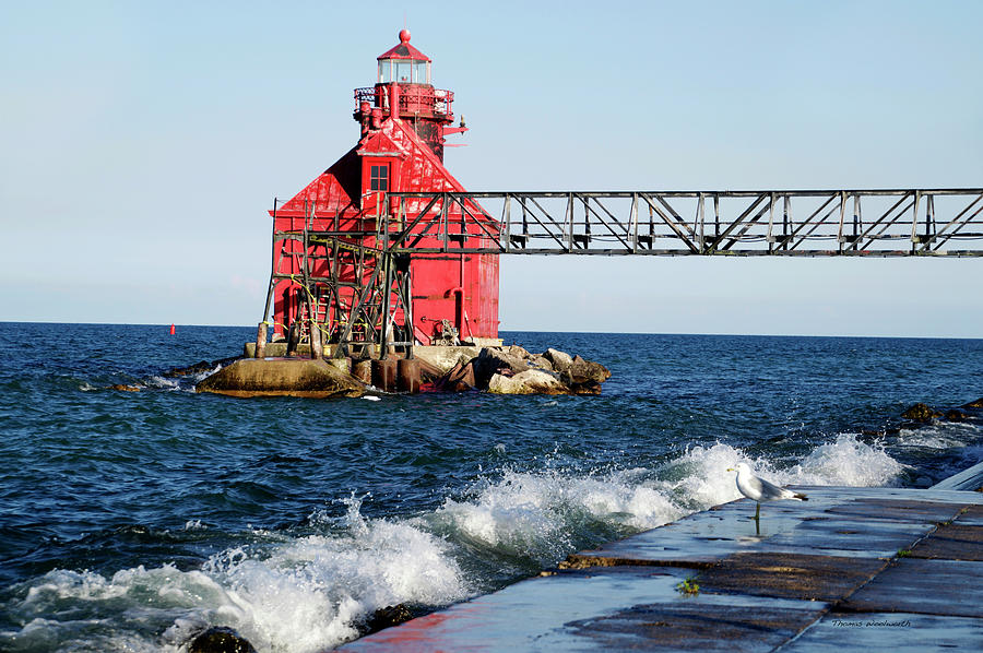Sturgeon Bay Canal North Pier Lighthouse Wisconsin 01 Photograph by Thomas Woolworth