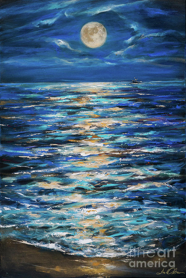 Sturgeon Moon Painting by Linda Olsen