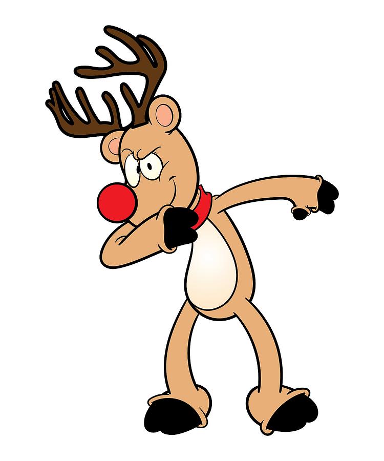 Stylish Dabbing Reindeer Merry Christmas Drawing By Kanig Designs