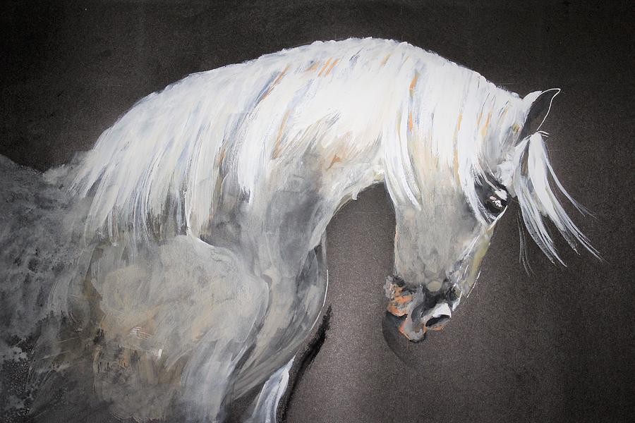 Stylish stallion Painting by Khalid Saeed