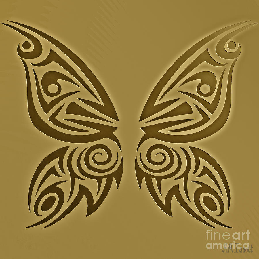 Stylized Butterfly Digital Art by Humphrey Isselt