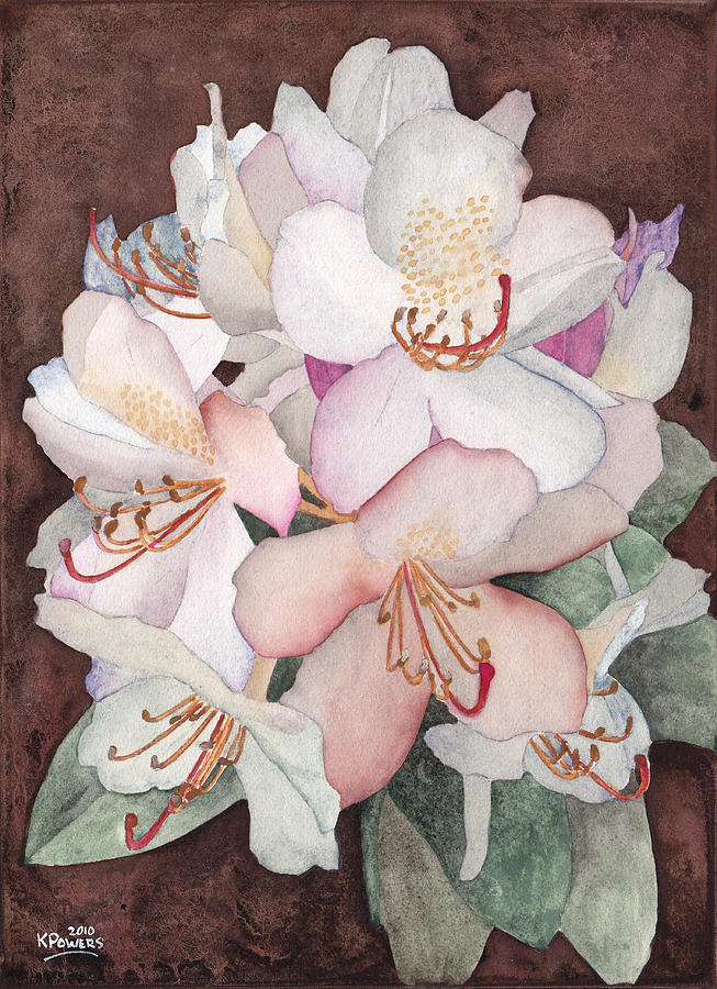 Stylized Rhododendron Painting by Ken Powers