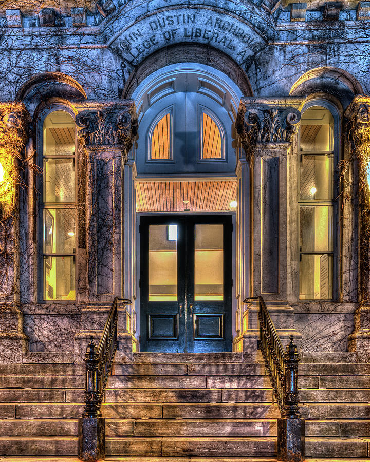 SU Hall of Languages Doors Photograph by Rod Best