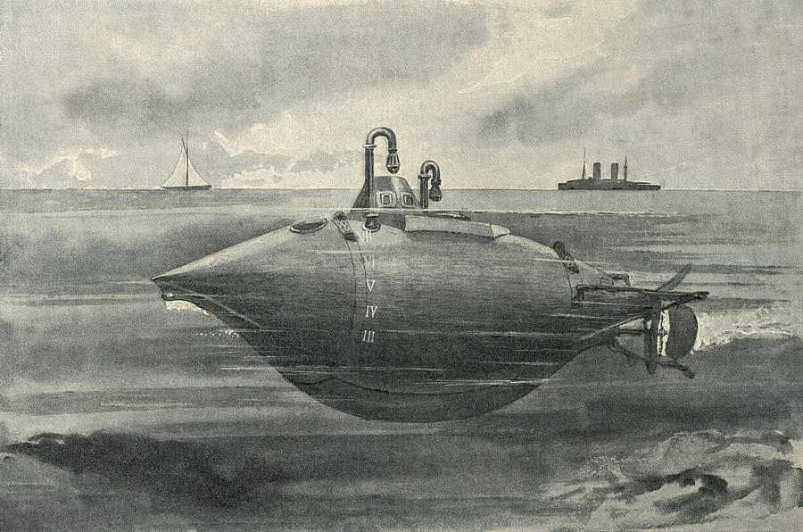 submarine drawing 3d