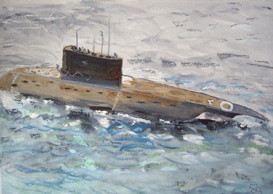 Submarine Painting by Carole Robins